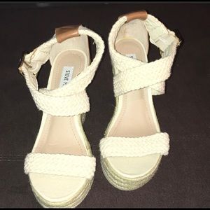 Steve Madden! New! Skylar cream braided wedges!